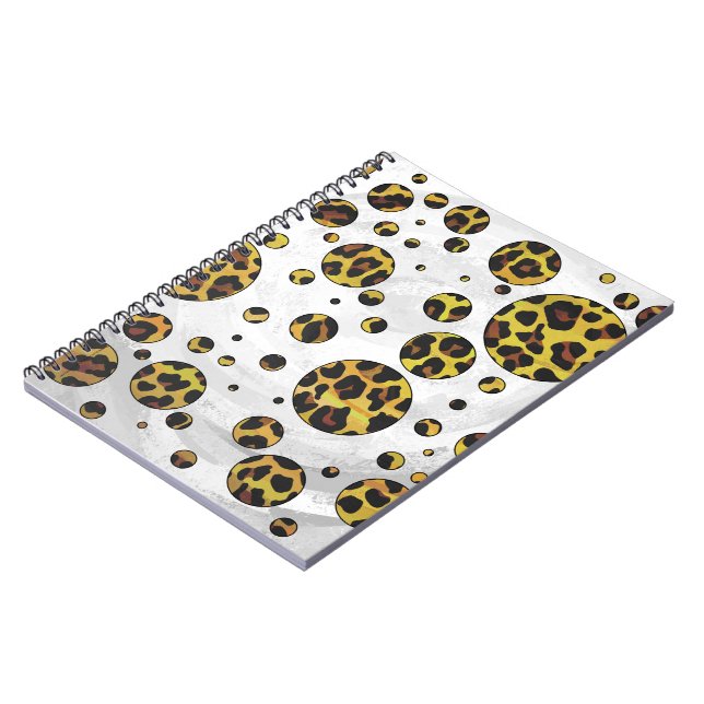 Leopard Brown and Yellow Polka Dot Notebook (Left Side)