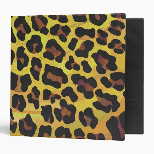Leopard Brown and Yellow Print Binder (Front/Inside)
