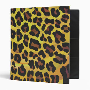Leopard Brown and Yellow Print Binder