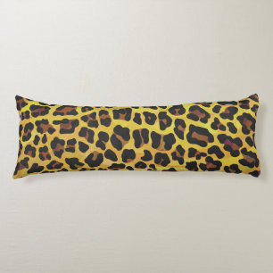 Leopard Brown and Yellow Print Body Pillow