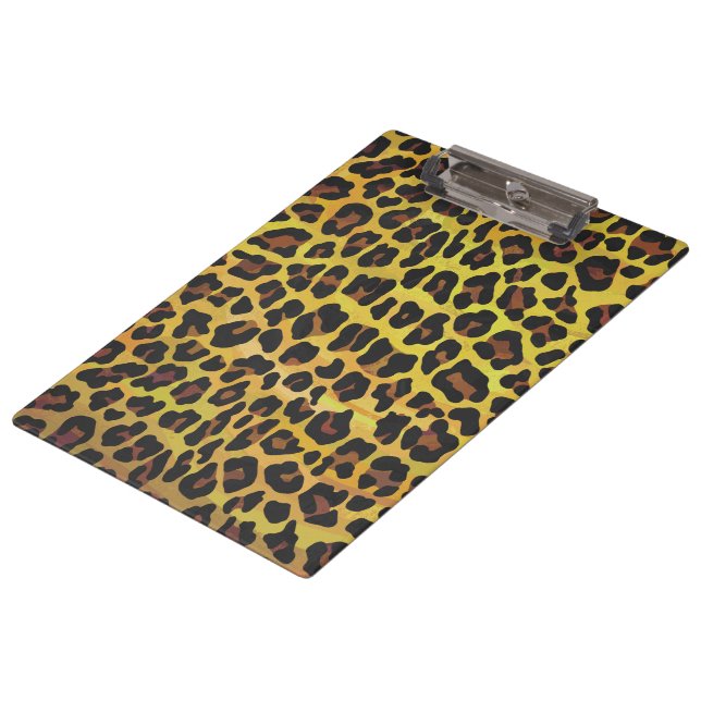 Leopard Brown and Yellow Print Clipboard (Angled)
