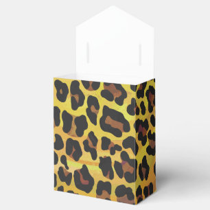 Leopard Brown and Yellow Print Favor Box