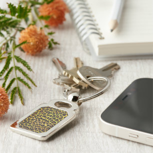 Leopard Brown and Yellow Print Keychain