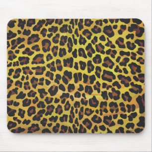 Leopard Brown and Yellow Print Mouse Pad