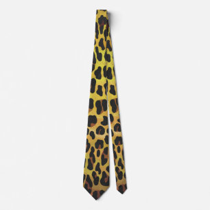 Leopard Brown and Yellow Print Tie