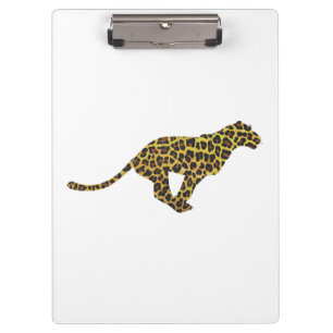 Leopard Brown and Yellow Siloette Clipboard