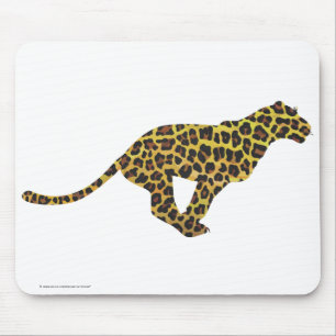Leopard Brown and Yellow Siloette Mouse Pad