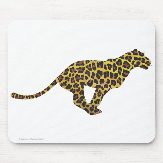 Leopard Brown and Yellow Siloette Mouse Pad (Front)