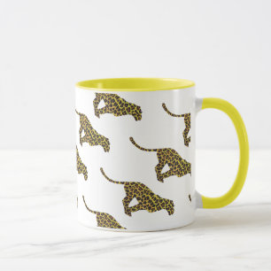 Leopard Brown and Yellow Siloette Mug