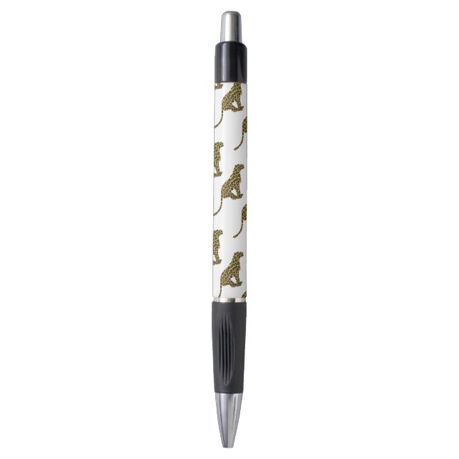 Leopard Brown and Yellow Siloette Pen (Front Vertical)