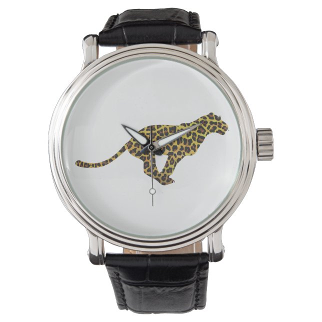 Leopard Brown and Yellow Siloette Watch (Front)