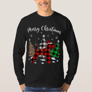 Leopard Buffalo Plaid Wire Fox Terrier Dog Christm T-Shirt