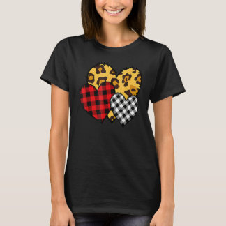 Leopard Buffalo Red Black Plaid Heart Funny Valent T-Shirt