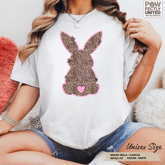 Leopard Bunny Customizable Colours Doodle Cute Pin Tri-Blend Shirt (Creator Uploaded)