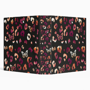 Leopard Butterfly Black Binder