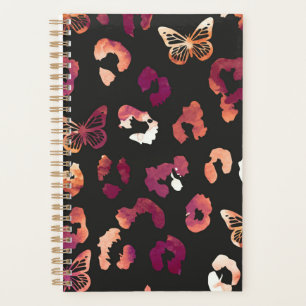 Leopard Butterfly Black Planner