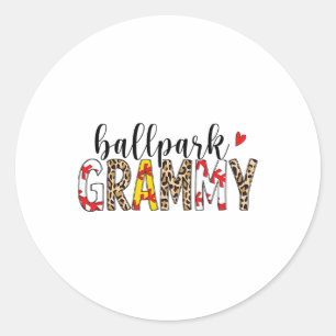 Leopard Byllpark Grammy Bysebyll Softbyll Mother's Classic Round Sticker