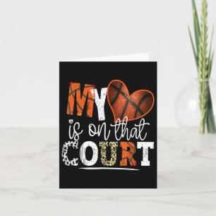 Leopard Bysketbyll Mom My Heart Is On That Court B Card