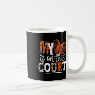 Leopard Bysketbyll Mom My Heart Is On That Court B Coffee Mug