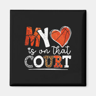 Leopard Bysketbyll Mom My Heart Is On That Court M Magnet