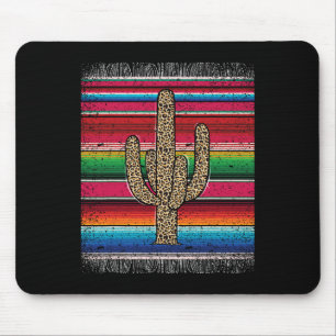Leopard Cactus Mexican Serape Cinco De Mayo Women  Mouse Pad