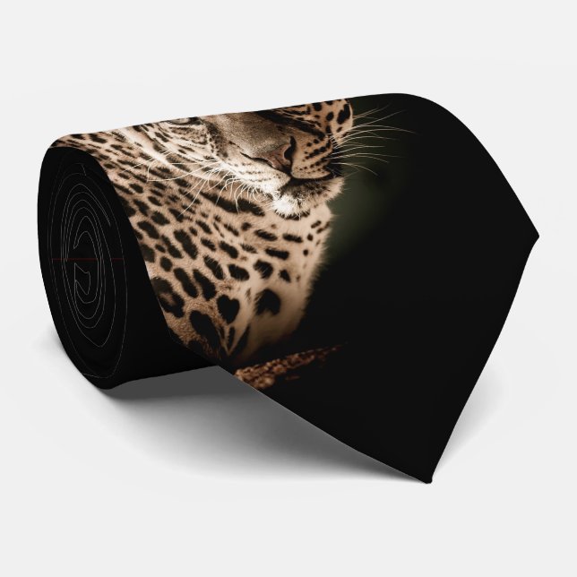 Leopard Cat Neck Tie (Rolled)