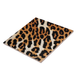 Leopard Cat Trendy Animal Print Collection Tile