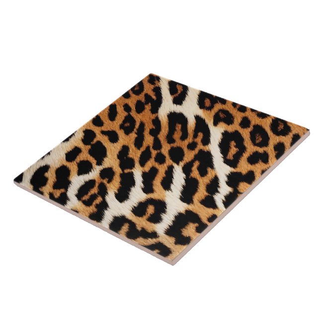 Leopard Cat Trendy Animal Print Collection Tile (Side)
