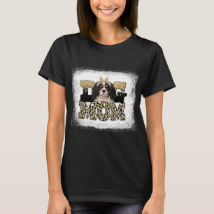 Leopard Cavalier King Charles Spaniel mom mothers  T-Shirt