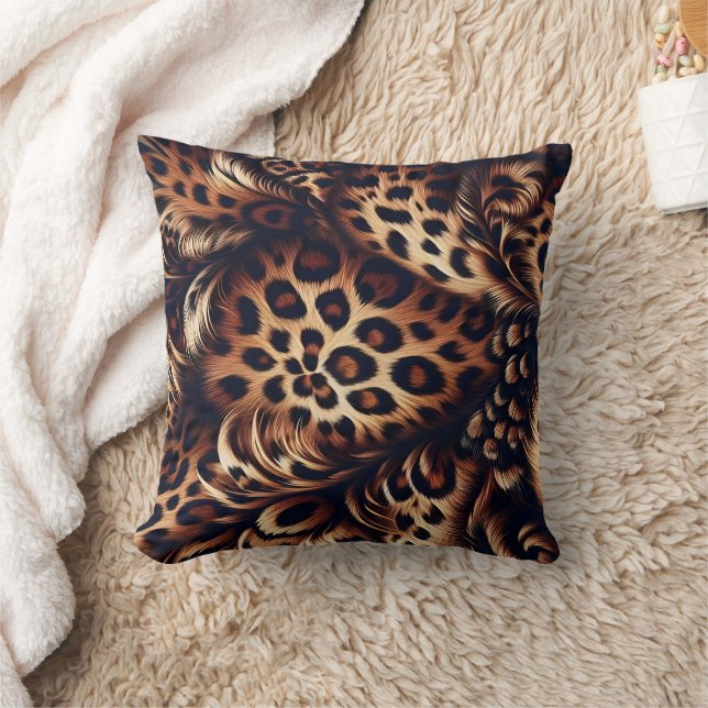 Leopard Charm: The Bold Statement  Throw Pillow (Blanket)