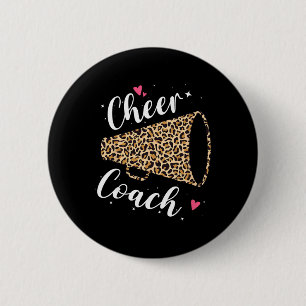 Leopard Cheer Coach Cheerleading Cheerleader Appre 2 Inch Round Button