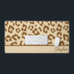 Leopard Cheetah Animal Print Custom Cursive Name Desk Mat<br><div class="desc">This is a Leopard Cheetah Animal Print Custom Cursive Name Desk Mat!</div>