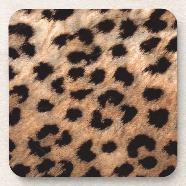 Leopard Cheetah Animal Print Girly Modern Trendy Coaster (Front)