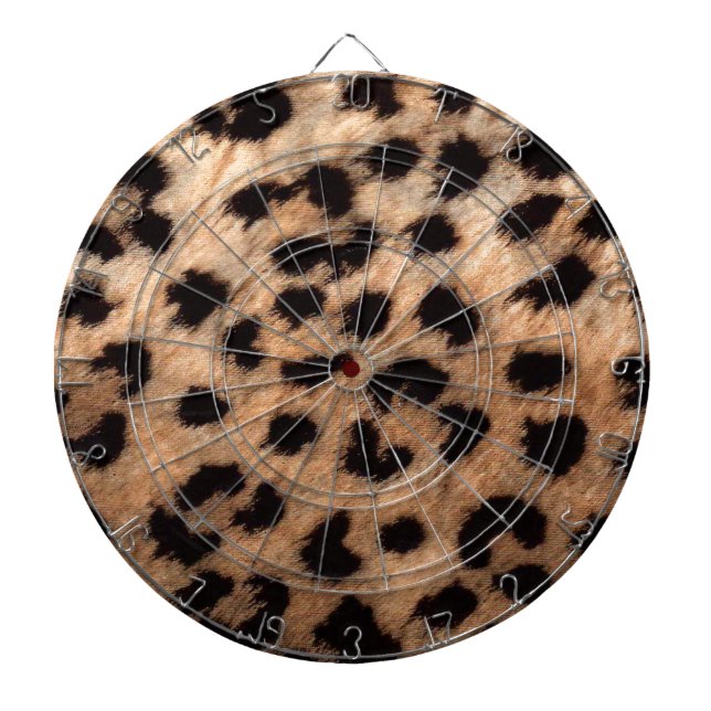 Leopard Cheetah Animal Print Girly Modern Trendy Dartboard (Front)