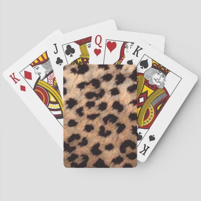 Leopard Cheetah Animal Print Girly Modern Trendy Playing Cards (Back)