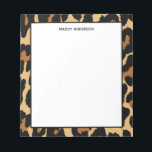 Leopard Cheetah Animal Print Pattern Monogram Notepad<br><div class="desc">Leopard Cheetah Animal Print Pattern Monogram Notepad. Pretty elegant trendy preppy pattern design. Personalize this custom design with your name.</div>