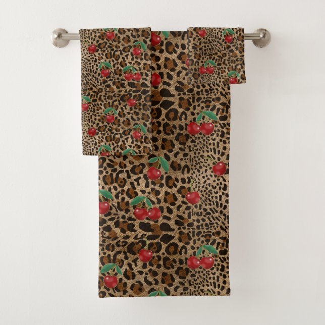 Leopard Cheetah Animal Print Red Cherry (En situation)