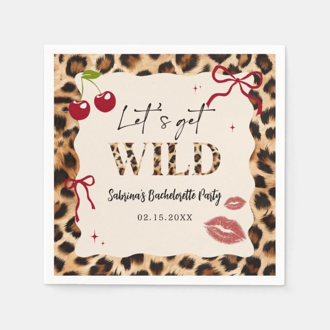 Leopard Cheetah Bachelorette Weekend Party Napkins (Front)