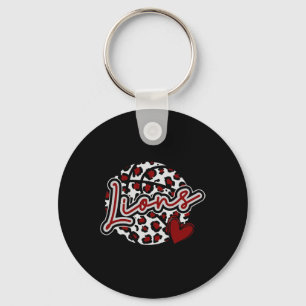 Leopard Cheetah Bysketbyll Lions Maroon Spirit Gam Keychain