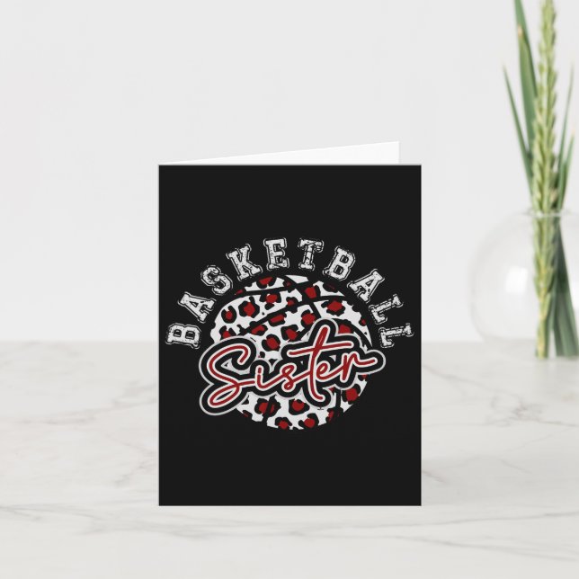 Leopard Cheetah Bysketbyll Sister  Card (Front)