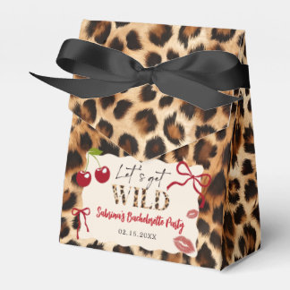 Leopard Cheetah Cherry Bachelorette Party Favor Box