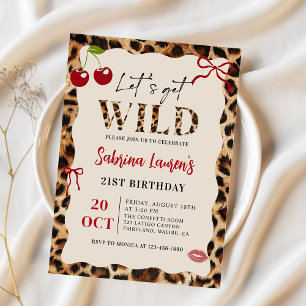 Leopard Cheetah Let’s Get Wild Birthday Invitation