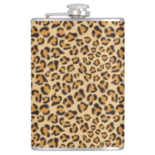 Leopard cheetah pattern hip flask