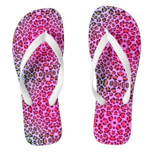 Leopard cheetah pink pattern    flip flops