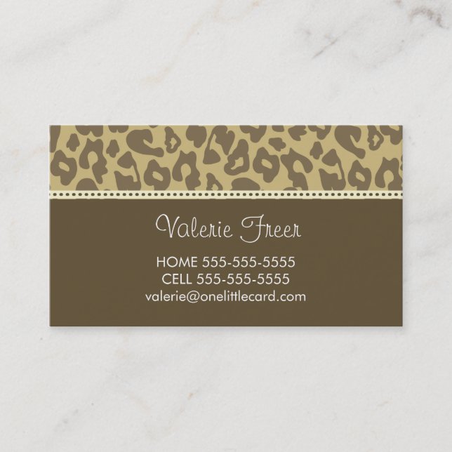 Leopard-Cheetah Print Business Card (Front)