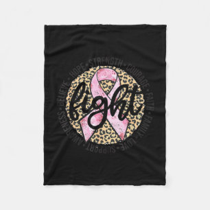 Leopard cheetah print fight breast cancer fleece blanket