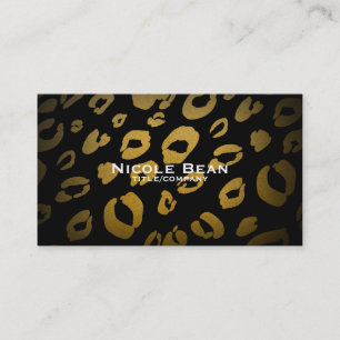 Leopard Cheetah Print Gold & Black Business Card