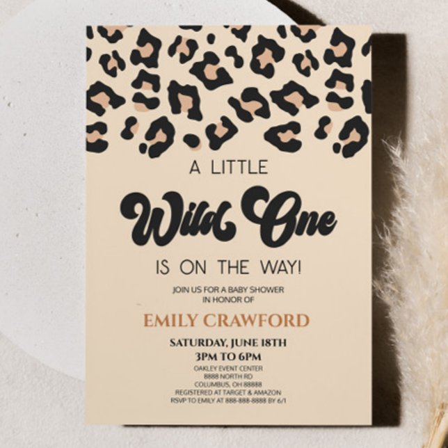 Leopard Cheetah Print Wild One Baby Shower Invitation (Creator Uploaded)