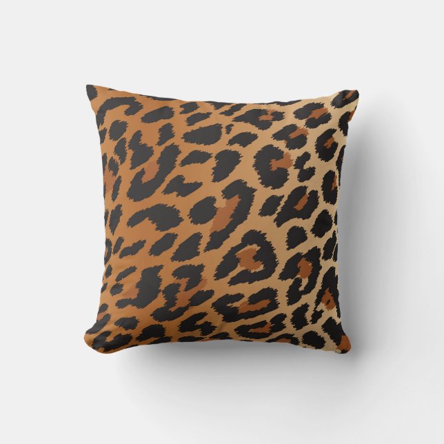 Leopard Cheetah Spots Wild Animal Print Pattern Throw Pillow (Front)