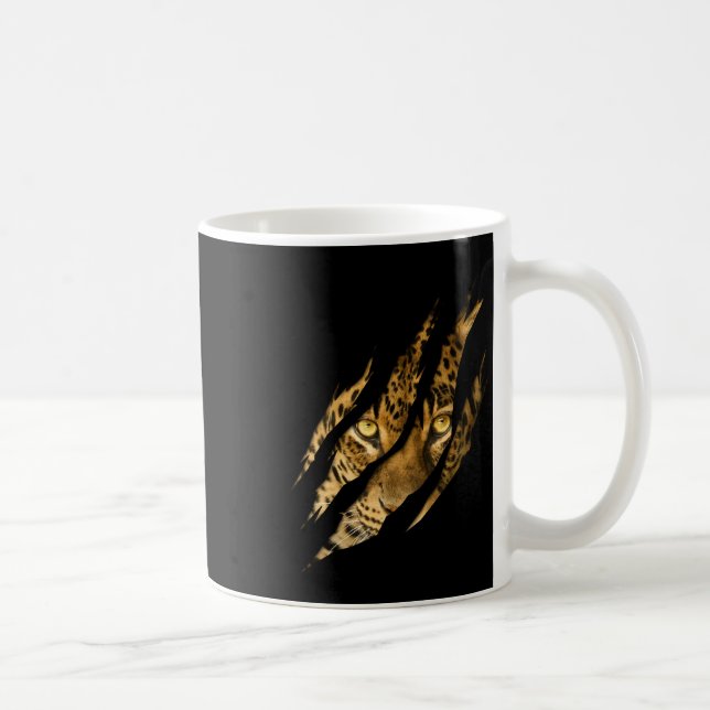 Leopard Cheetah Tiger Leopard Face Lion Cat Appare Coffee Mug (Right)